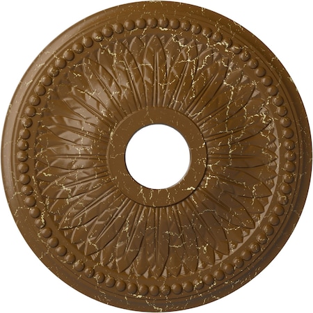 Bailey Ceiling Medallion (Canopies up to 5 3/4"), 18"OD x 3 3/4"ID x 1 1/2"P, Smokey Topaz Crackle